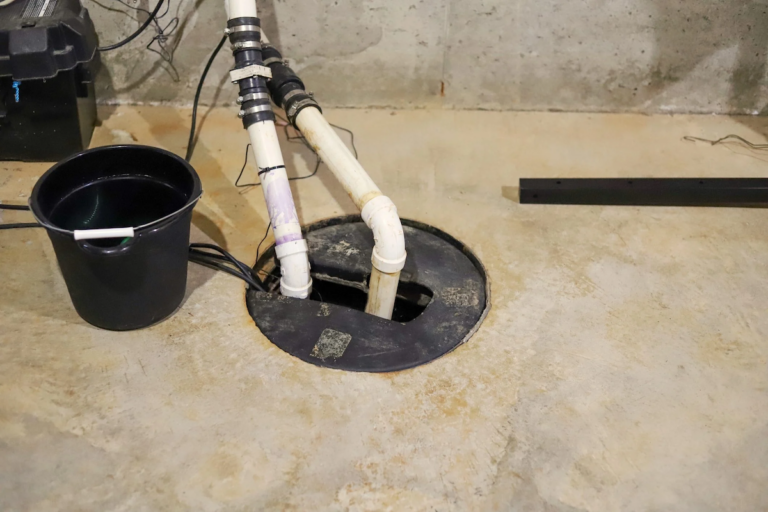 how to install sump pump discharge line